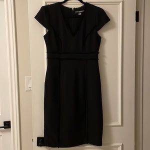 Karl Lagerfeld black midi pencil dress work office size 6